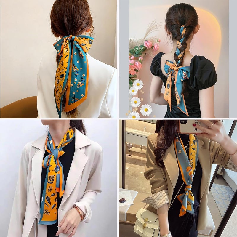 vimate Hair Scarf for Women Fashion Satin Silky Feeling Neck Scarf Bag Purse Scarf for Handbag Handle Etc - Image 5